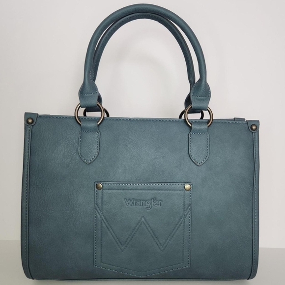 Wrangler Blue Satchel Tote ☆New Without Tags - Picture 3 of 5